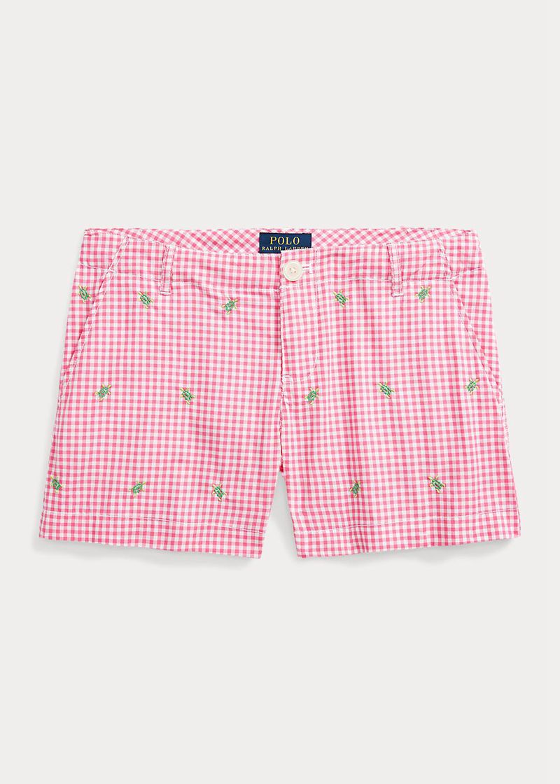 Shorts Ralph Lauren Niña 7-14 Años Turtle Gingham Cotton Poplin Chile Rosas MBKVW-8971